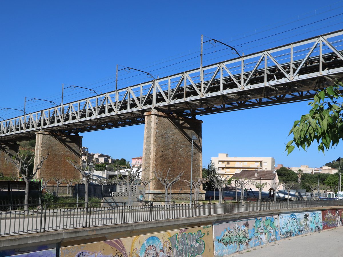 Gustave Eiffel's railway bridge in the village of Colera